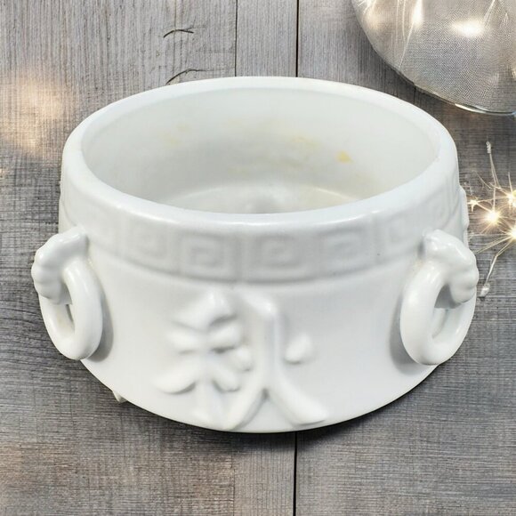 Vintage 1962 Inarco Japanese Ceramic Footed Dish Bowl Planter Gray Pottery AS IS - Picture 1 of 14